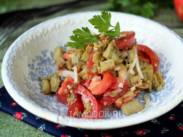 Тёплый салат из баклажанов «Загадка», рецепт с фото