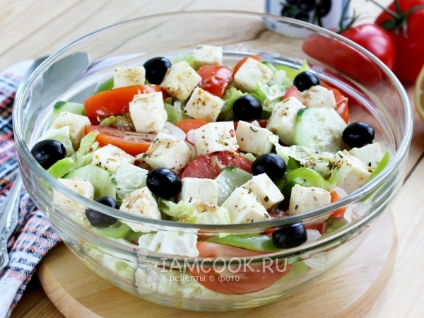 Греческий салат с оливками - пошаговый рецепт приготовления