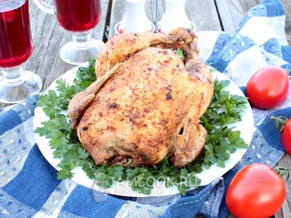Курица, запеченная на чесноке, рецепт с фото
