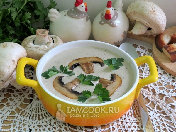 Сырный суп-пюре с грибами - рецепт с фото