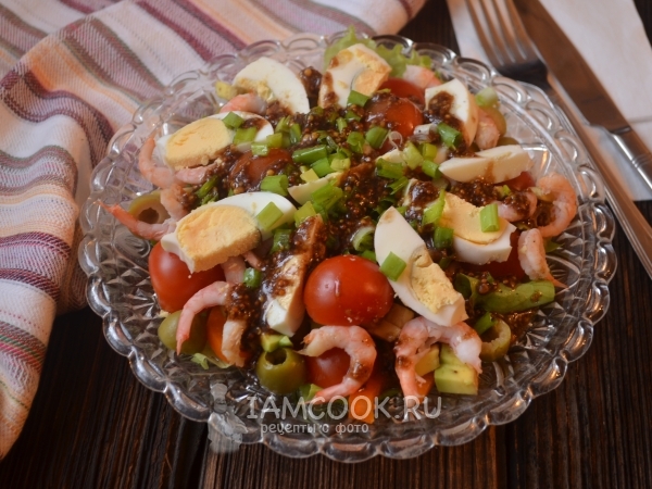Салат с креветками и авокадо, рецепт с фото
