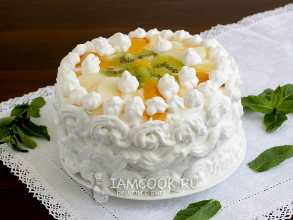Фруктово-желейный торт с кусочками бисквита и абрикосами – пошаговый рецепт приготовления с фото