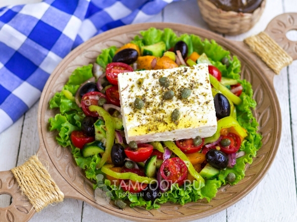 Греческий салат пошаговый рецепт с фото домашнего приготовления