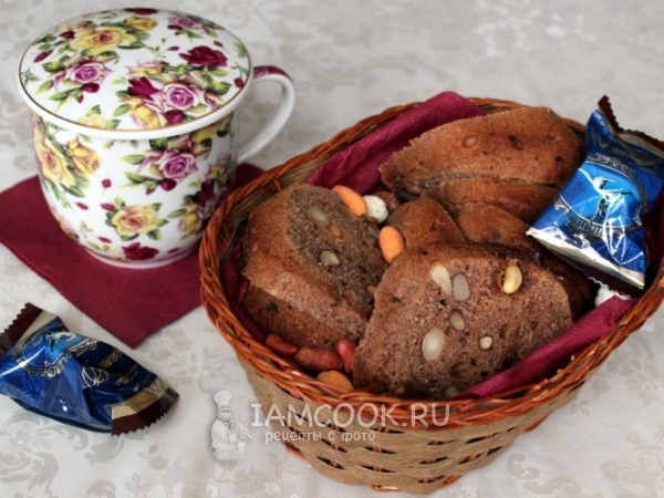 Шоколадный кекс на кефире с орехами, рецепт с фото